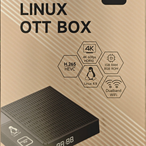 SQUARE+ TV Set-Top Box - 4K HDR TV Streaming Device with 1GB RAM, 8GB ROM, Dolby Digital Plus, Linux 4.9, Dual-Band WiFi, USB 2.0