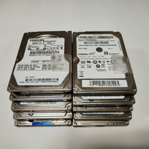 Lot 10 Assorted Mixed Brand 500G Laptop HDD Hard Drive 2.5