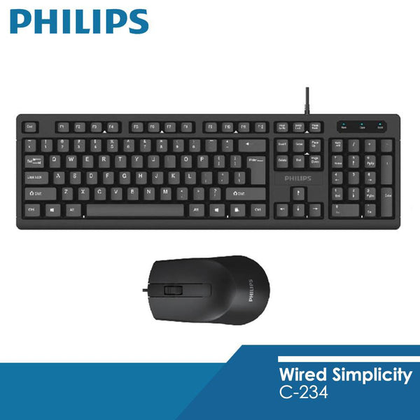 Philips ® Keyboard Mouse (Wired) Combo C234 (Black Friday Sale)
