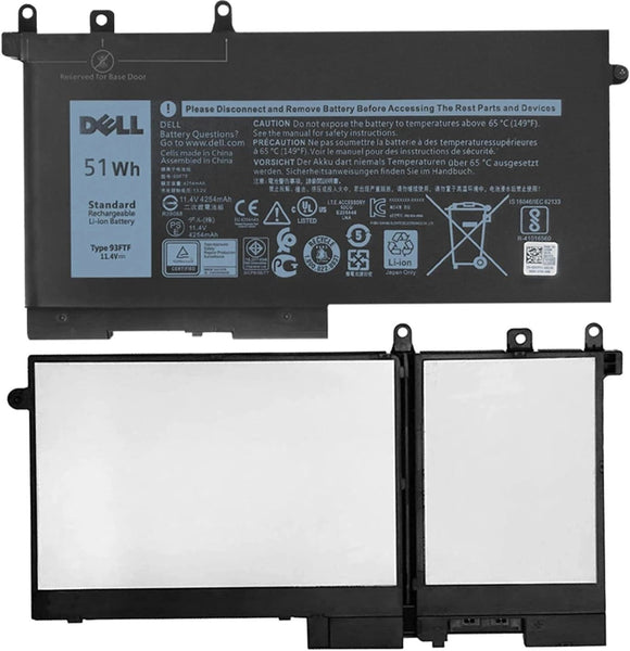 New 51Wh 93FTF Laptop Battery for Dell Latitude 5280 5480 5580 5590 5490 5288 5290 5488 E5280 E5480 E5580 E5490 E5590 E5290 Precision 15 3520 3530 Series D4CMT 4YFVG 83XPC 083XPC