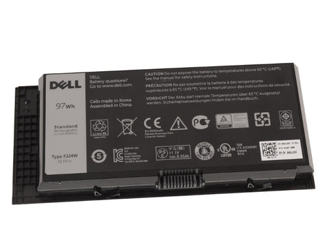 New genuine FJJ4W Battery for Dell Precision M4600 M4700 M4800 M6600 M6700 M6800 Series Battery Fits Type KJ321 R7PND RY6WH 7DWMT JHYP2 K4RDX PG6RC 0TN1K5 T3NT1 N71FM 11.1V/97Wh