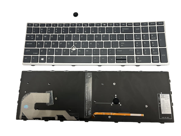 New US Layout Keyboard Backlit Replacement for HP Elitebook 750 G5, 750 G6, 755 G5, 755 G6, 850 G5, 850 G6, 855 G5, 855 G6 Zbook 15u G5 (Not for Zbook 15 G5) Grey Frame L32575-001
