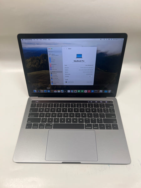 Gray Apple MacBook Pro Retina 13" A1989 2019 Touch Bar i7 2.8 Ghz 16GB 256GB SSD macOS Sonoma