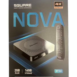 SQUARE_NOVA_IPTV Set-Top Box - 4K HDR TV Streaming Device with 2GB RAM,16GB STORAGE, Android TV OS, Dual-Band WiFi BT remote