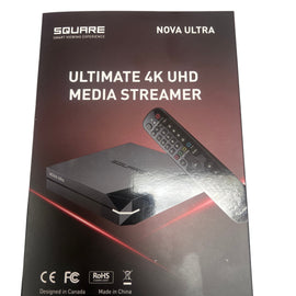 SQUARE_NOVA_ULTRA IPTV Set-Top Box - 4K HDR TV Streaming Device with 4GB RAM, 64GB STORAGE, Android TV OS, Dual-Band WiFi BT remote