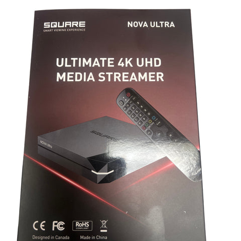 SQUARE_NOVA_ULTRA IPTV Set-Top Box - 4K HDR TV Streaming Device with 4GB RAM, 64GB STORAGE, Android TV OS, Dual-Band WiFi BT remote