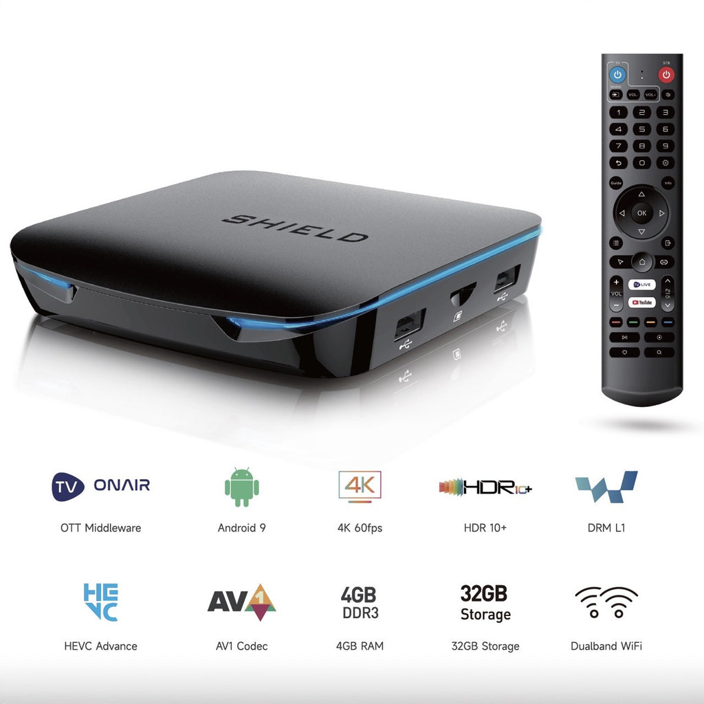 Shield Android Box 2024 ACEROID Shield Android 4GB 32GB IPTV SET TOP Smart TV Box TVPlus ...