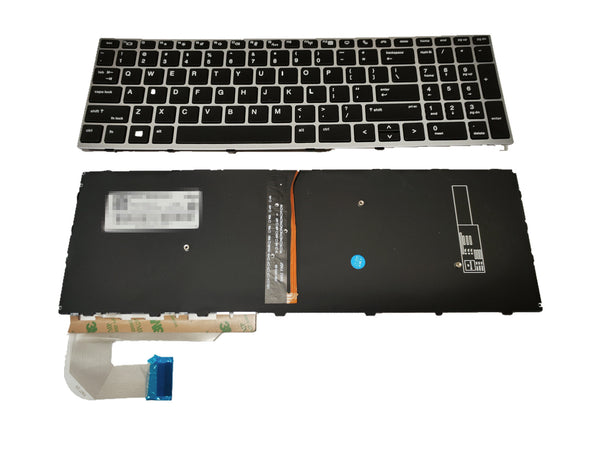 New US Layout Keyboard Backlit Replacement for HP Elitebook 750 G5, 750 G6, 755 G5, 755 G6, 850 G5, 850 G6, 855 G5, 855 G6 Zbook 15u G5 (Not for Zbook 15 G5) Grey Frame L32575-001