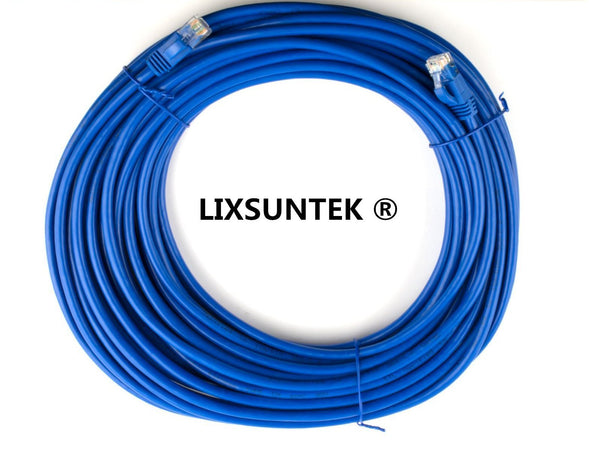 LIXSUNTEK® RJ45 Cat5e Cat-5e Network internet Ethernet Cable Cord - 100 Feet (30 Meters) Cat 5e Patch Lan Cable 100% Coppe